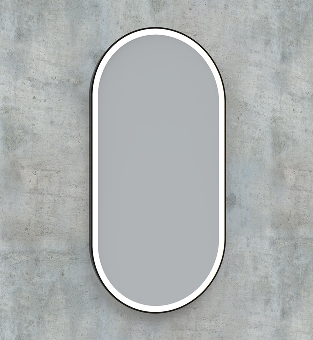  Specchio LED ovale con cornice - diretto