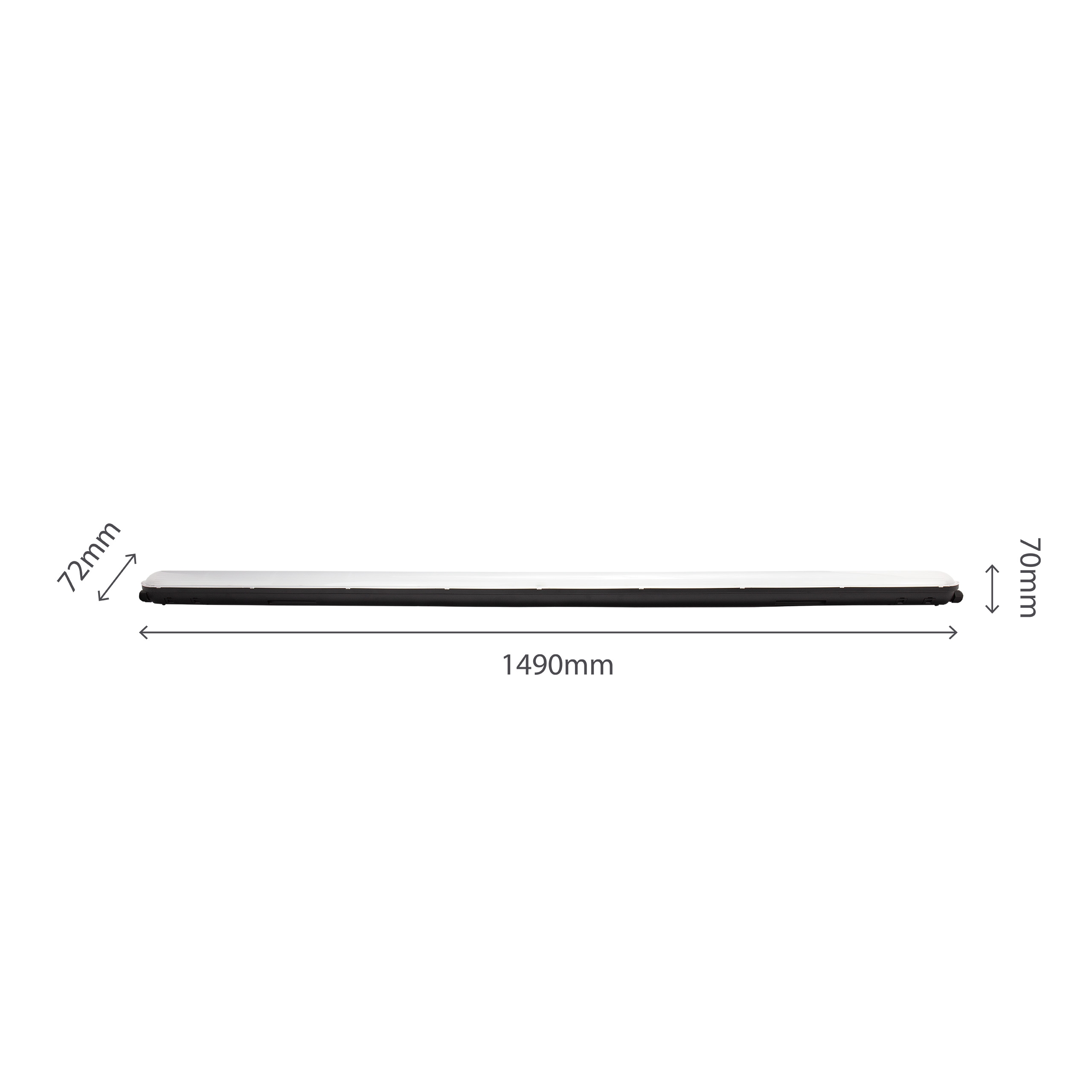 Lampada anti-umidità a LED nera 52W 4000K 149cm