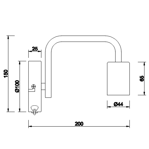Wandleuchte E27 Weiß mit Schalter