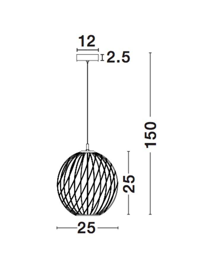 Lampada a sospensione griglia Ø25 rame