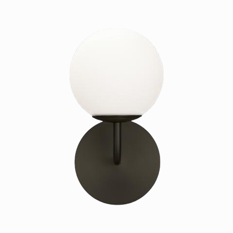 Lampada da parete in vetro/nero Ø15cm E27