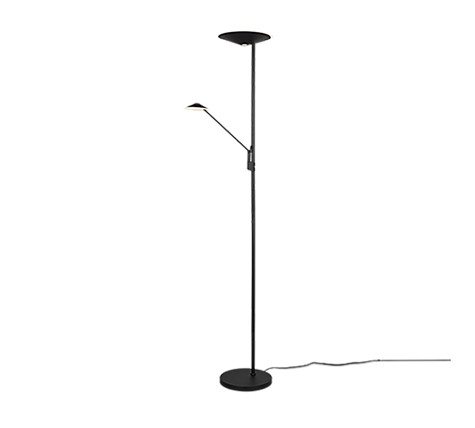 Stehleuchte LED schwarz mit Leseleuchte