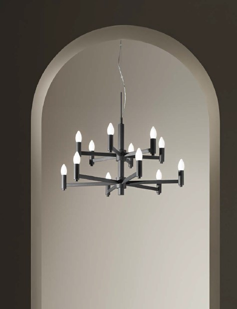 Lampadario grigio satinato Ø72
