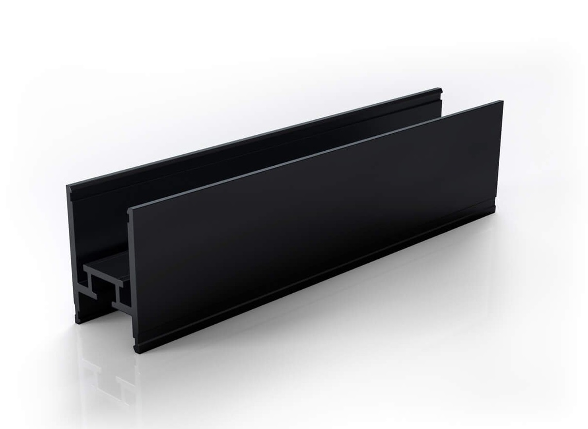 Profilo H nero + 2x cover opale
