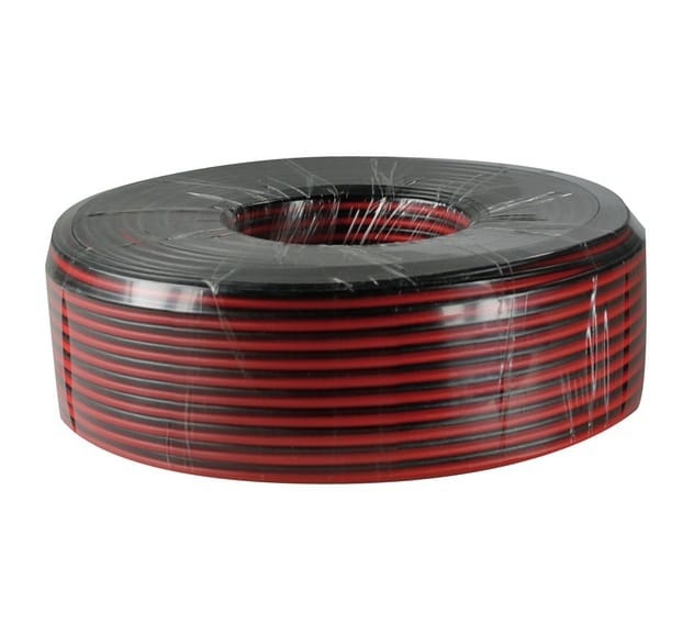 100m-Rolle Litze 2x0,75mm² schwarz/rot