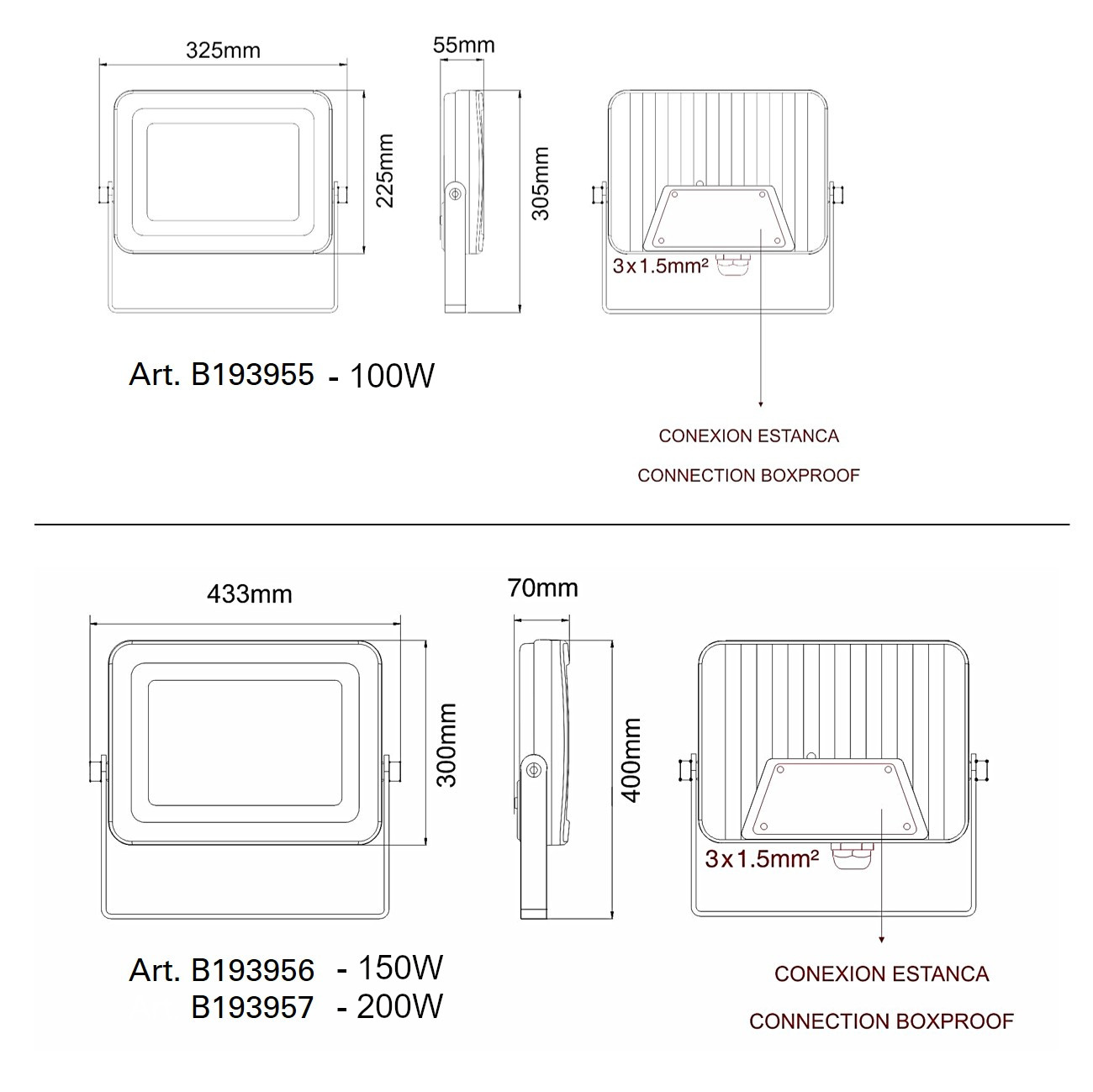 Faretto LED 2200K IP65 nero