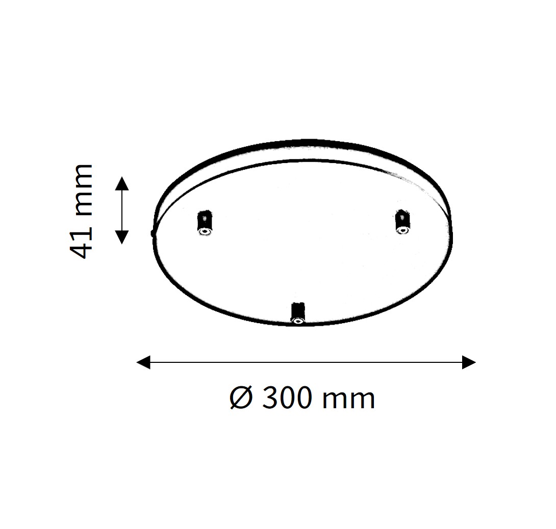 Baldachin Ø32 3-flammig Chrom