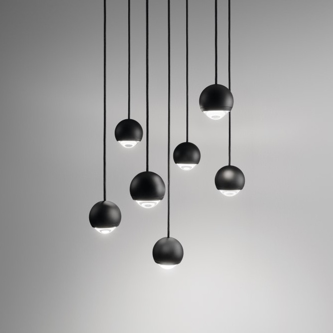 Sospensione a LED con lente 7W nero