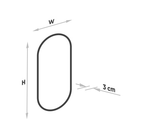 Specchio ovale con cornice in metallo – senza illuminazione