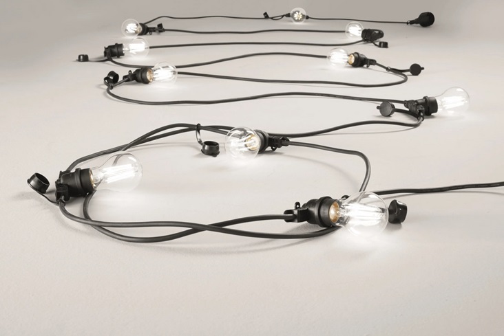 Lichterkette 10m schwarz
