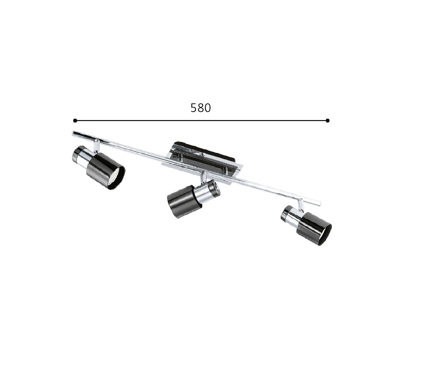 Strahler Nickel/schwarz 3xGU10