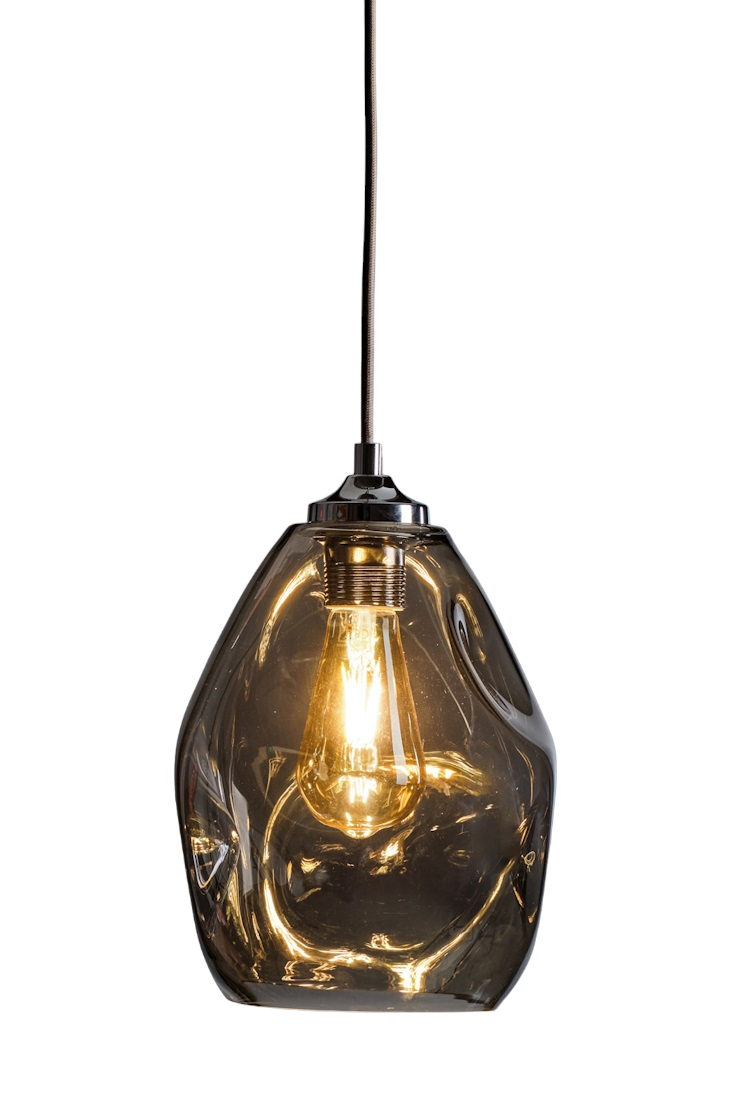 Hängeleuchte Glas E27 Grau