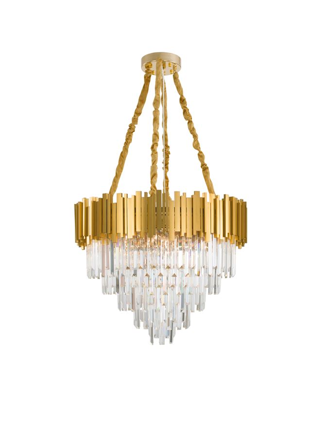 Lampadario Ø73 oro/cristallo