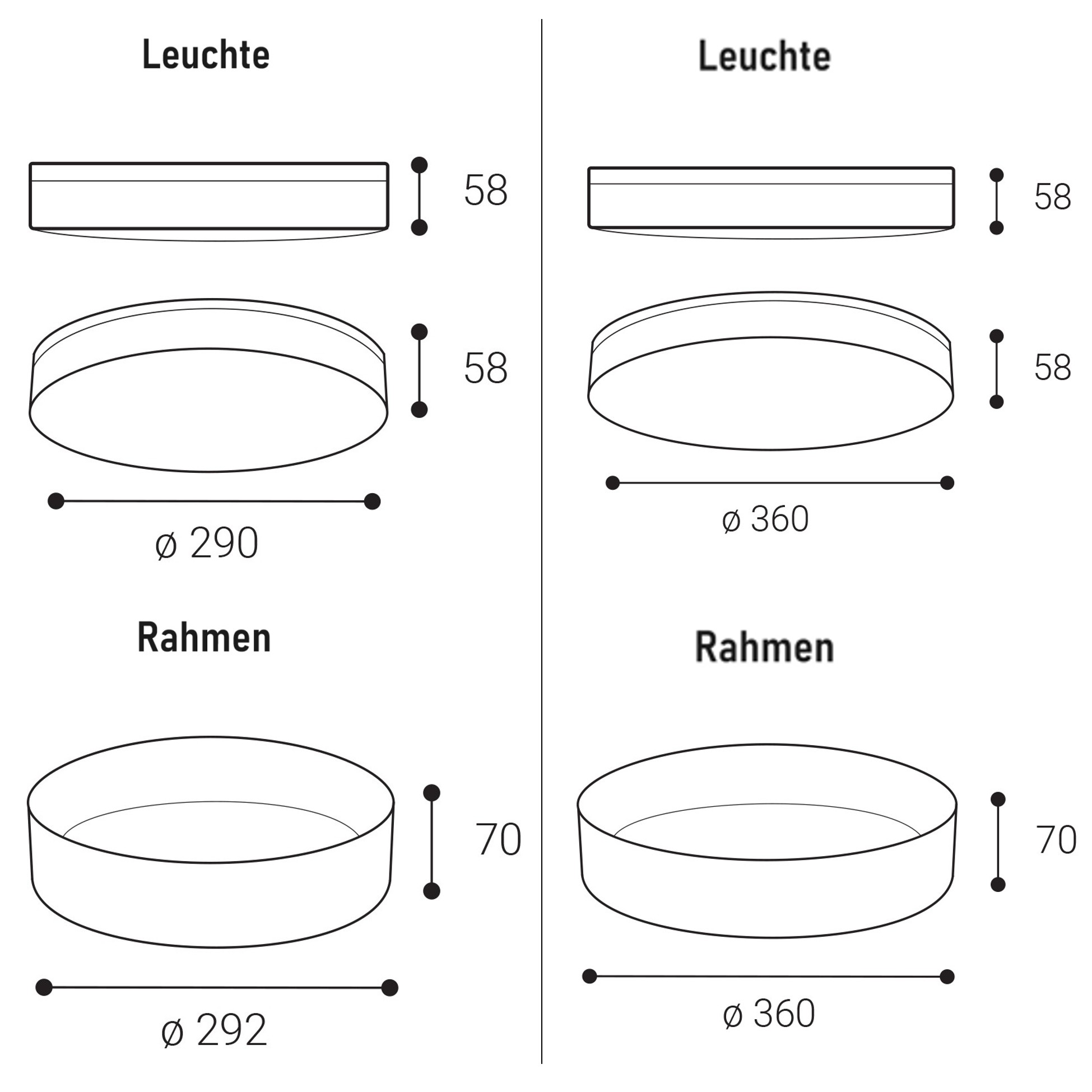 Deckenleuchte LED IP54 Schwarz