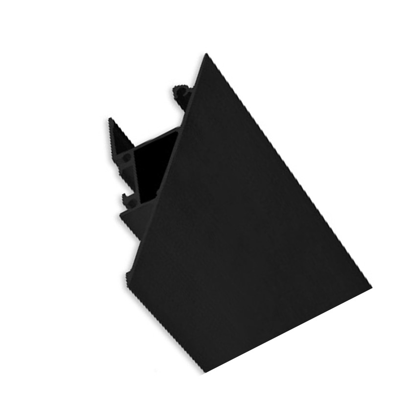 Profilo a parete nero 58,4x27,4mm con copertura opale