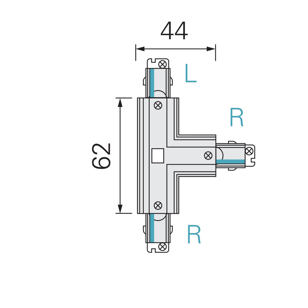 Raccordo a T R/R/L nero 1PH Mini