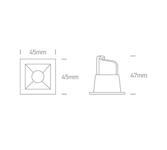 Lente da incasso a LED 1x2W nero