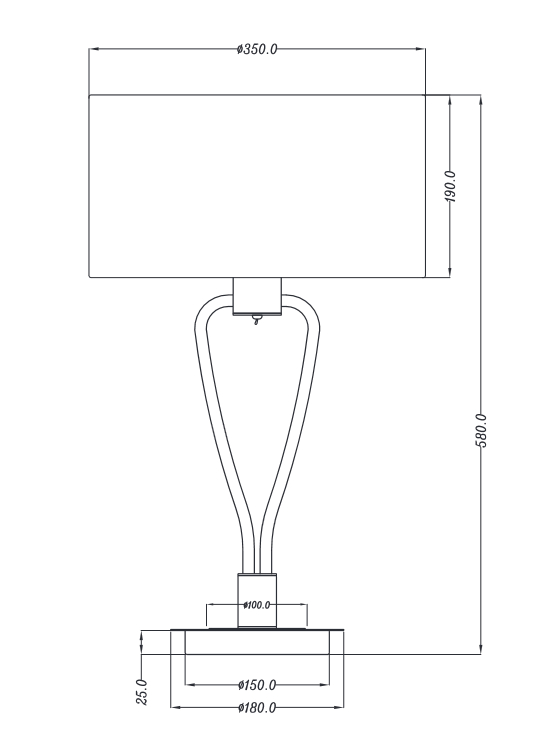 Lampada da tavolo ottone/bianco H.58cm E27