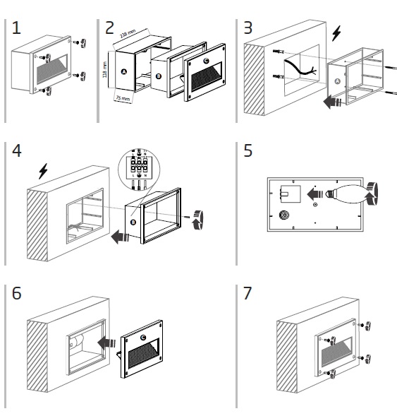 installazione a parete antracite 22,5cm 1xE14