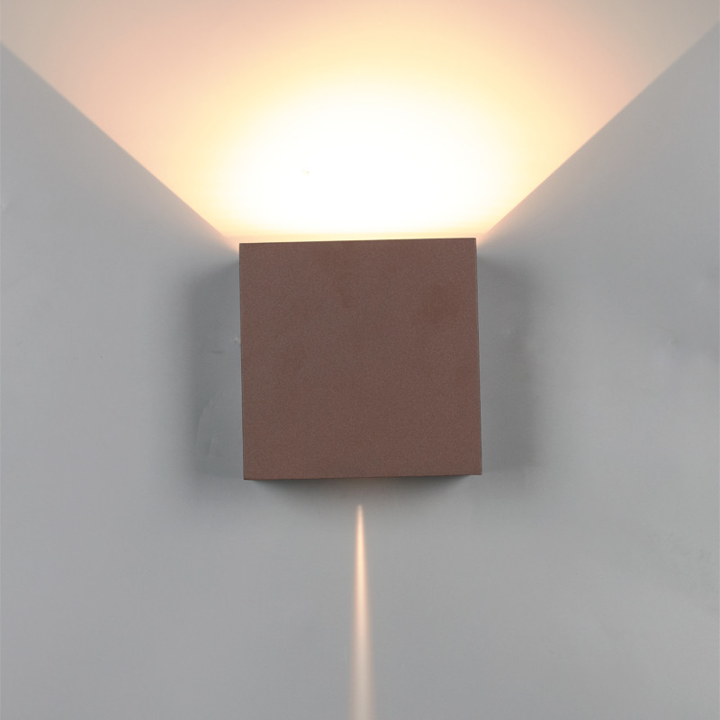 Wandleuchte LED Eckig 15x15cm Corten