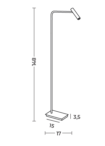 Lampada da terra LED Spot Nero