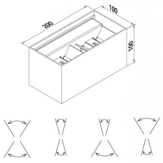 Applique LED IP54 nero