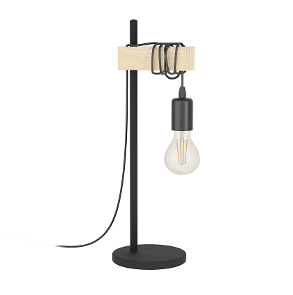 lampada da tavolo acciaio/legno 1xE27