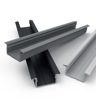 Profilo LED da incasso nero 21x9,8 con cover opale