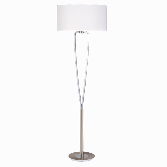 Lampada da terra Nichel/Bianco Ø50cm E27