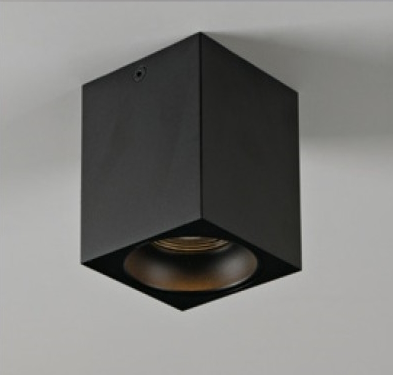 Faretto da superficie GU10 8x8 nero da incasso