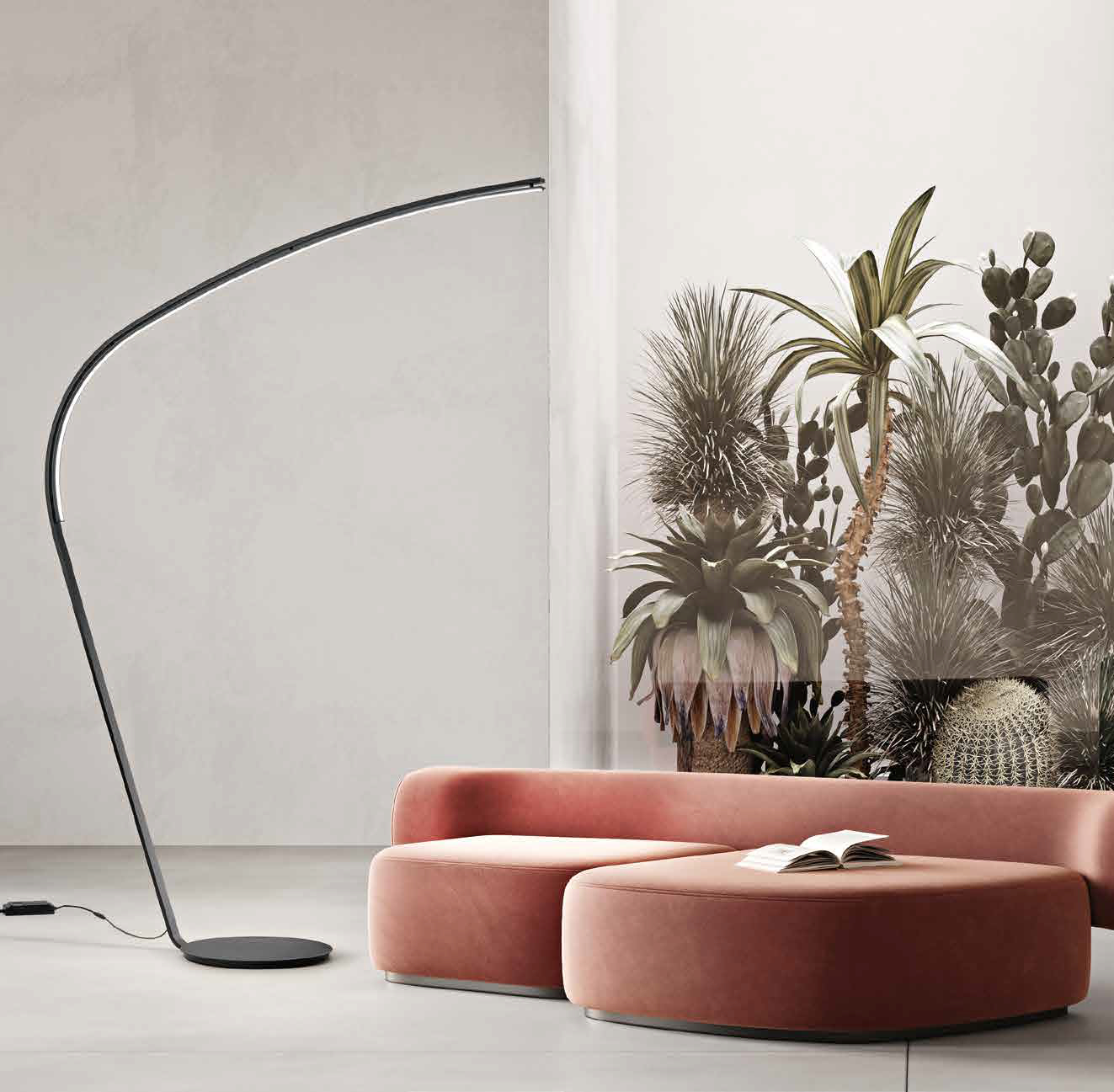 Lampada da terra LED 217cm oro