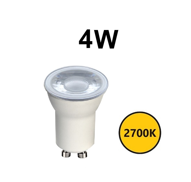 LED Mini-GU10 bianca 4W 2700K 38°