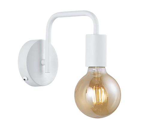 Lampada da parete 1xE27 con interruttore bianco