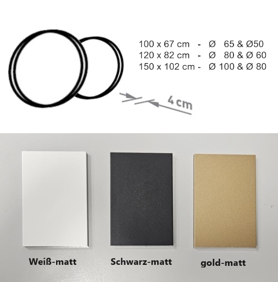Specchio LED doppio con cornice - indiretto
