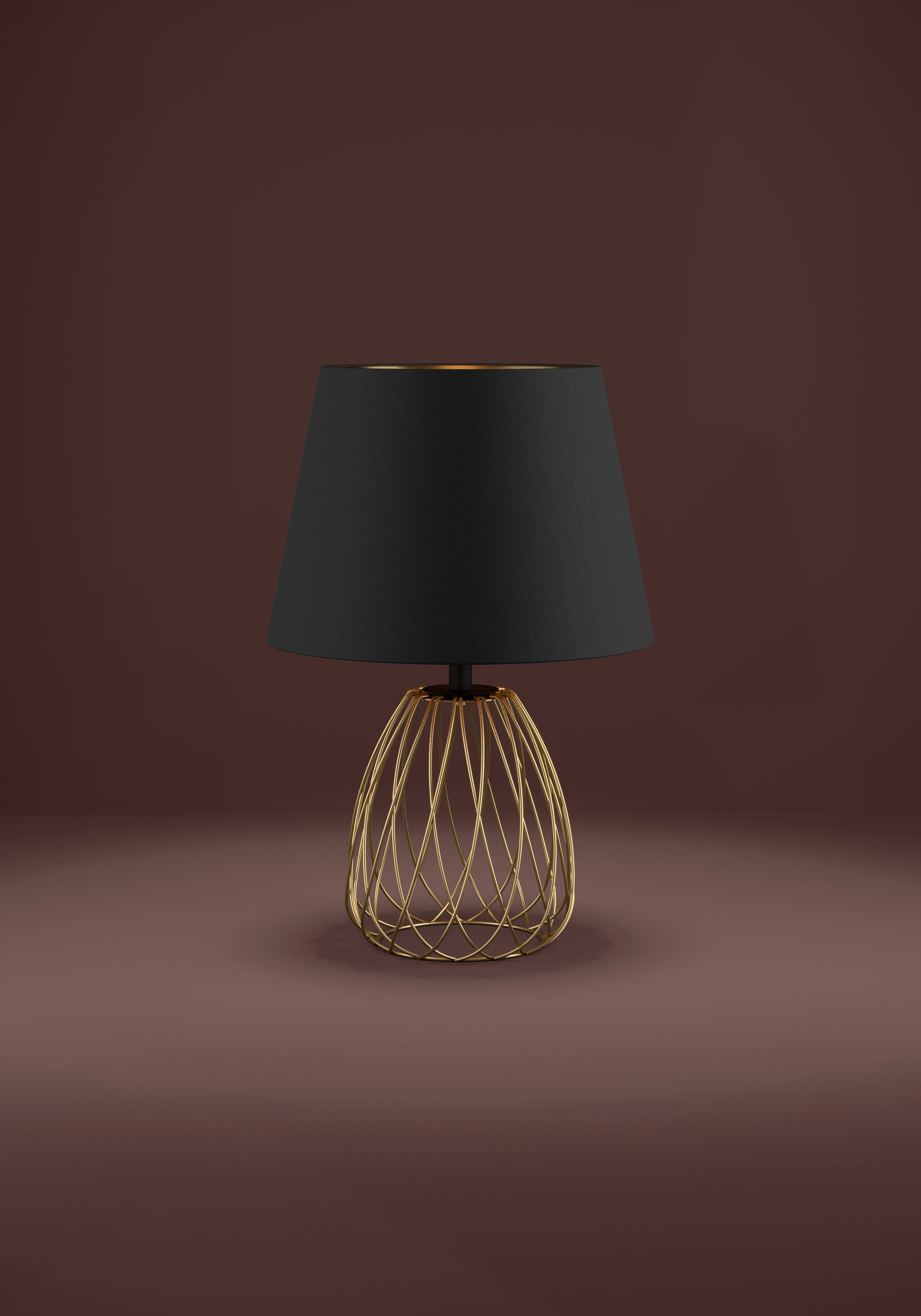 lampada da tavolo in ottone/nero 1xE27