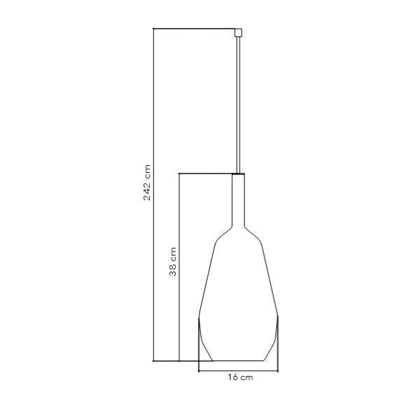 Lampada a sospensione vetro trasparente E27 Ø16