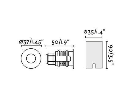 LED incasso pavimento Ø37mm 2W argento