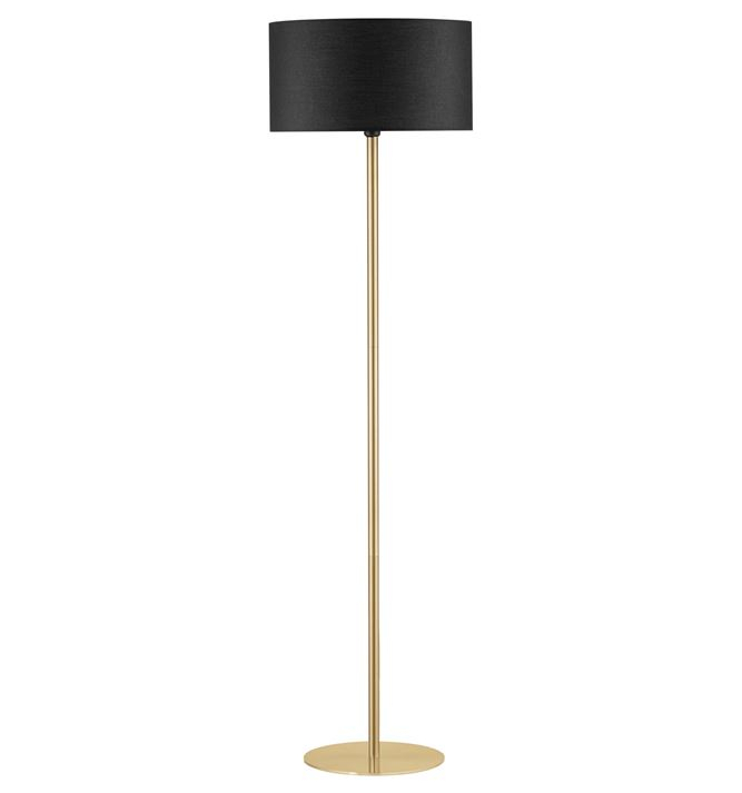 Lampada da terra in tessuto 165cm nero/oro