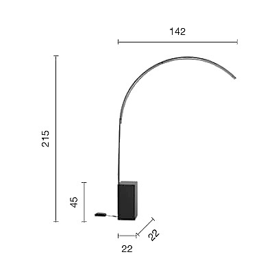 Lampada da terra LED nera