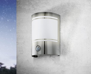 Applique con sensore di movimento cromato 1xE27