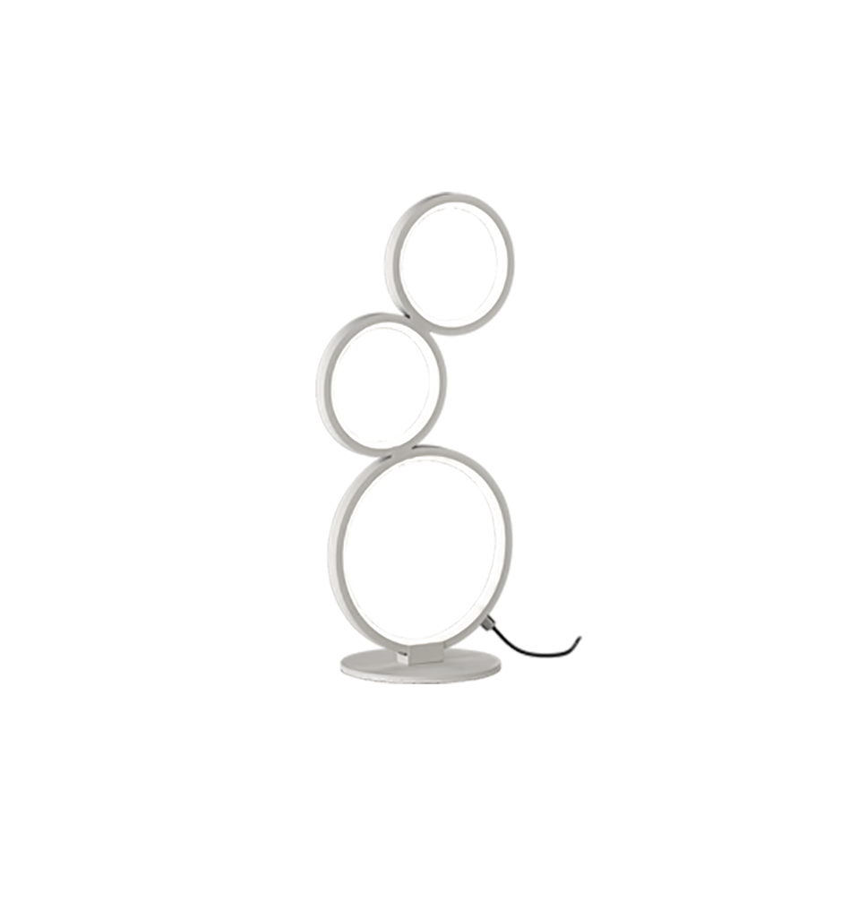 lampada da tavolo LED anelli bianchi