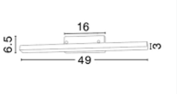Luce a specchio a LED cromata 49cm