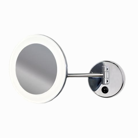 Specchio per il trucco a LED cromato