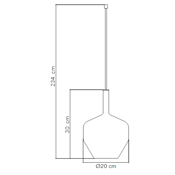 Lampada a sospensione vetro trasparente E27 Ø20