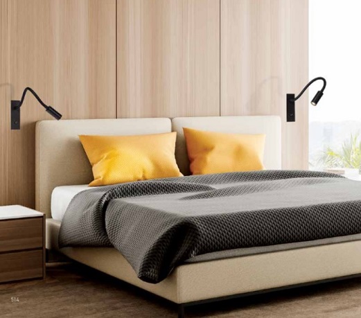 LED Leseleuchten Einbau Flexarm mit Schalter schwarz