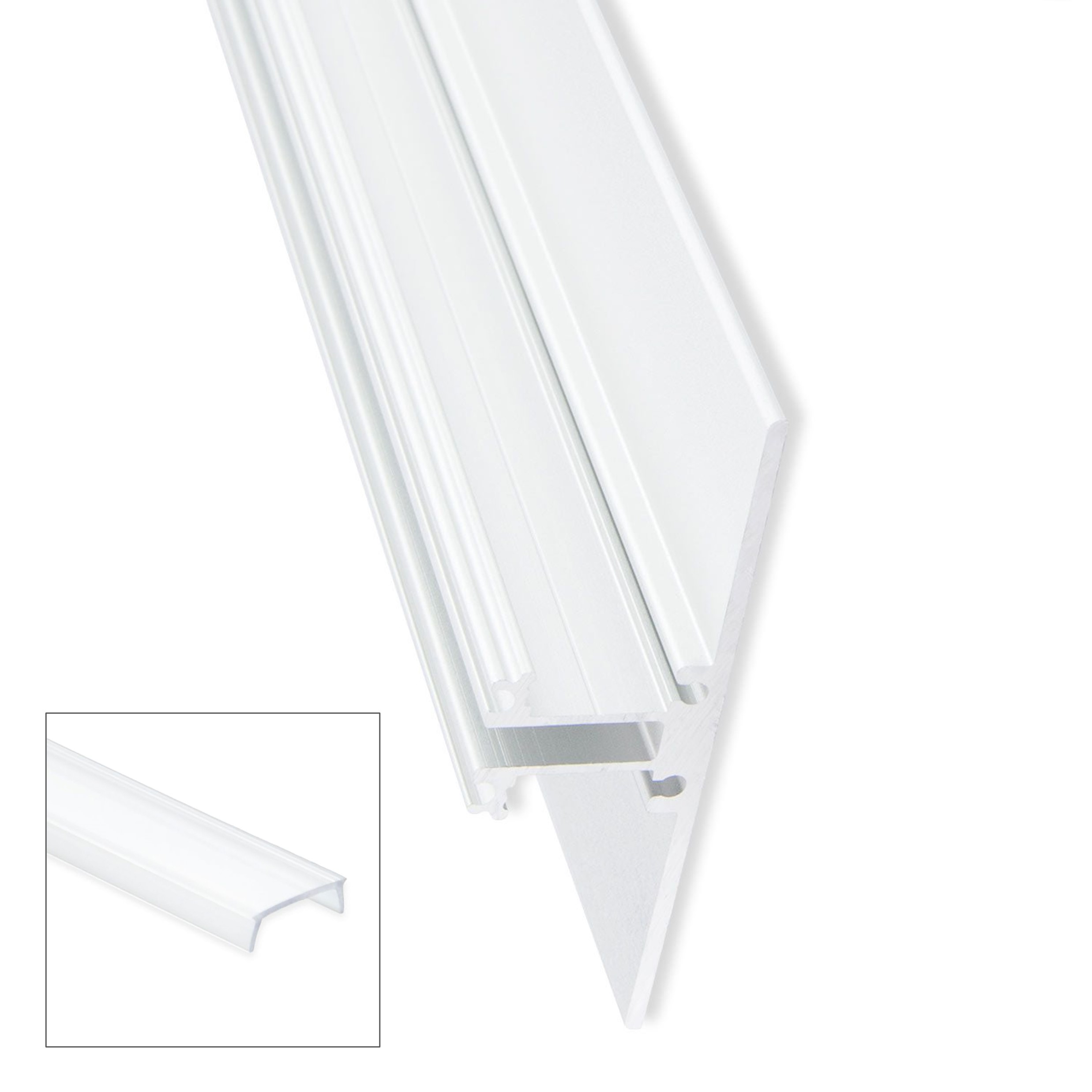 Profilo a T bianco con 2x copertura opale