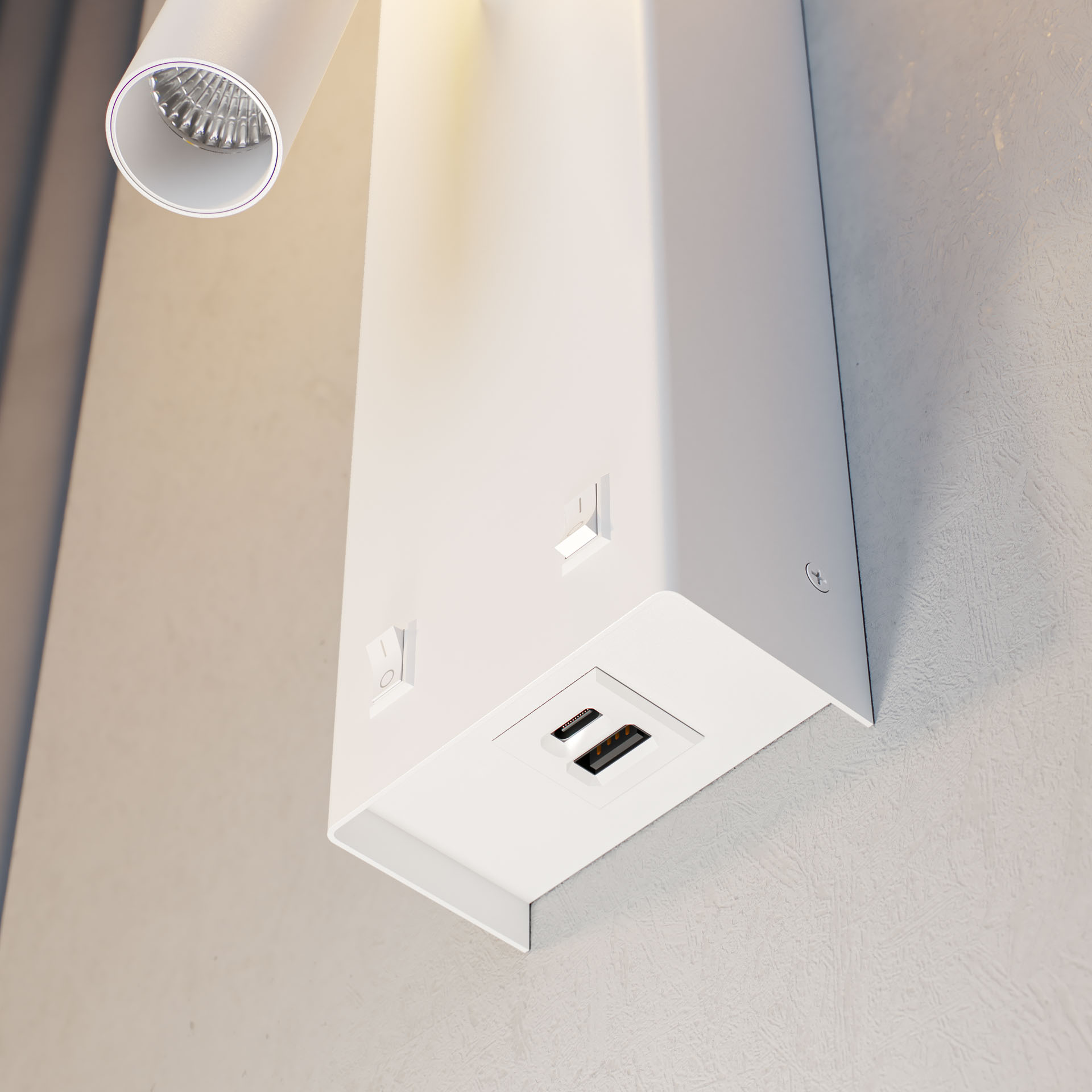 Luce di lettura a LED bianca con USB