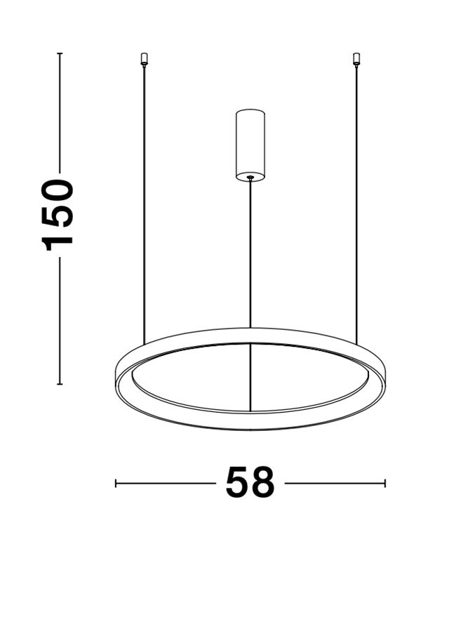 LED Hängeleuchte schwarz  Ø58cm dimmbar