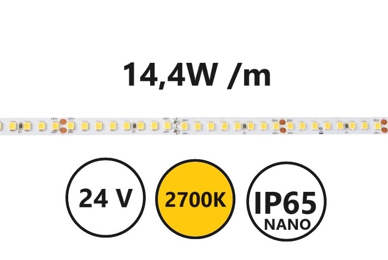 Striscia LED 14,4W 2700K IP65-NANO 24V