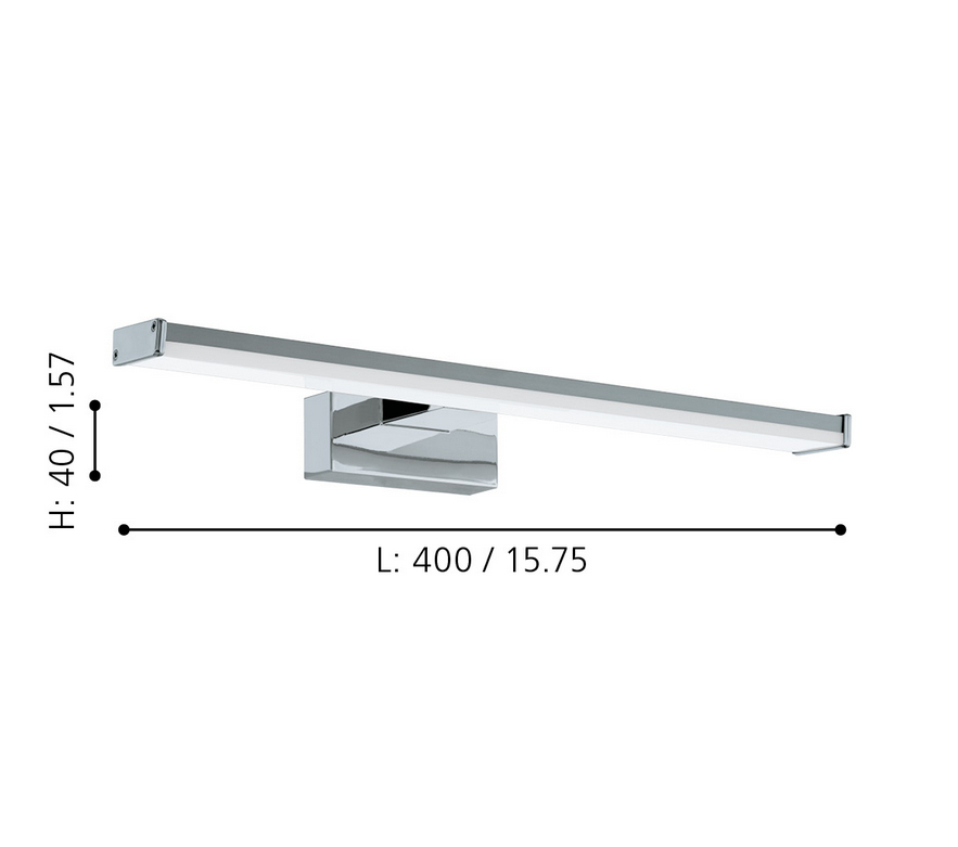 Luce a specchio a LED cromata 40cm 4000K